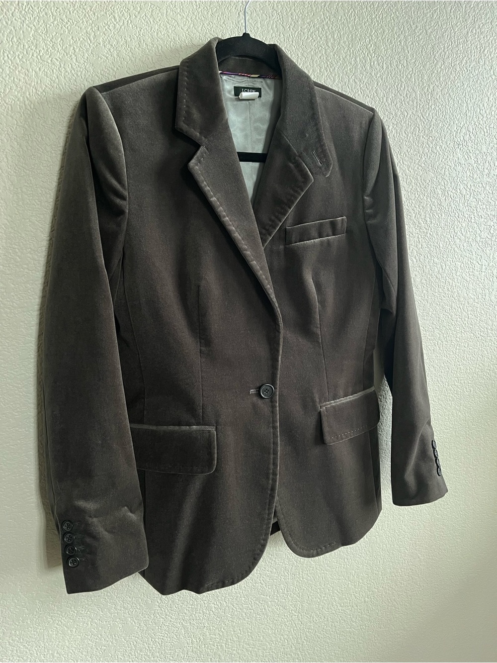 Velvet Single-Button Blazer - Picture 2 of 16